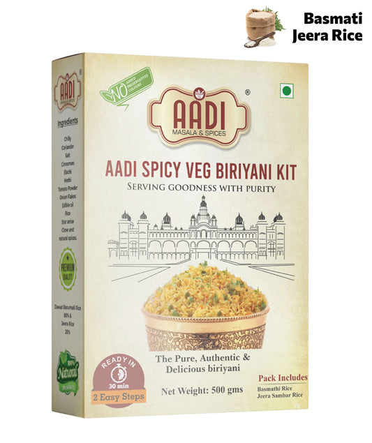 Spicy Veg Biriyani Rice Mix (Basmati + Jeera Rice)